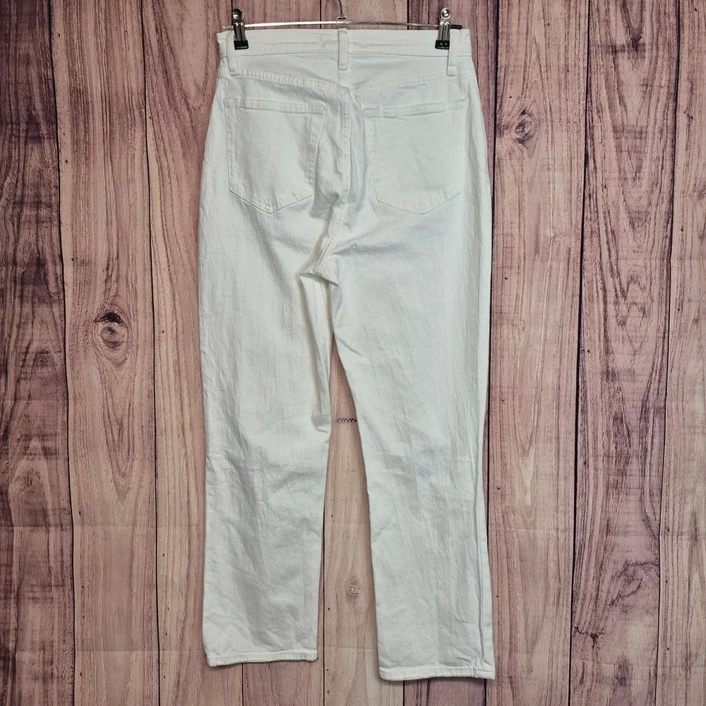 Abercrombie & Fitch Curve Love 28 6R Straight Ultra High‎ Rise White Jeans 90s